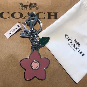 Coach Accessories - Coach Flat Wildflower Bag Charm - Sv/Rose Coach Accessories - Coach Flat Wildflower Bag Charm - Sv/Rose